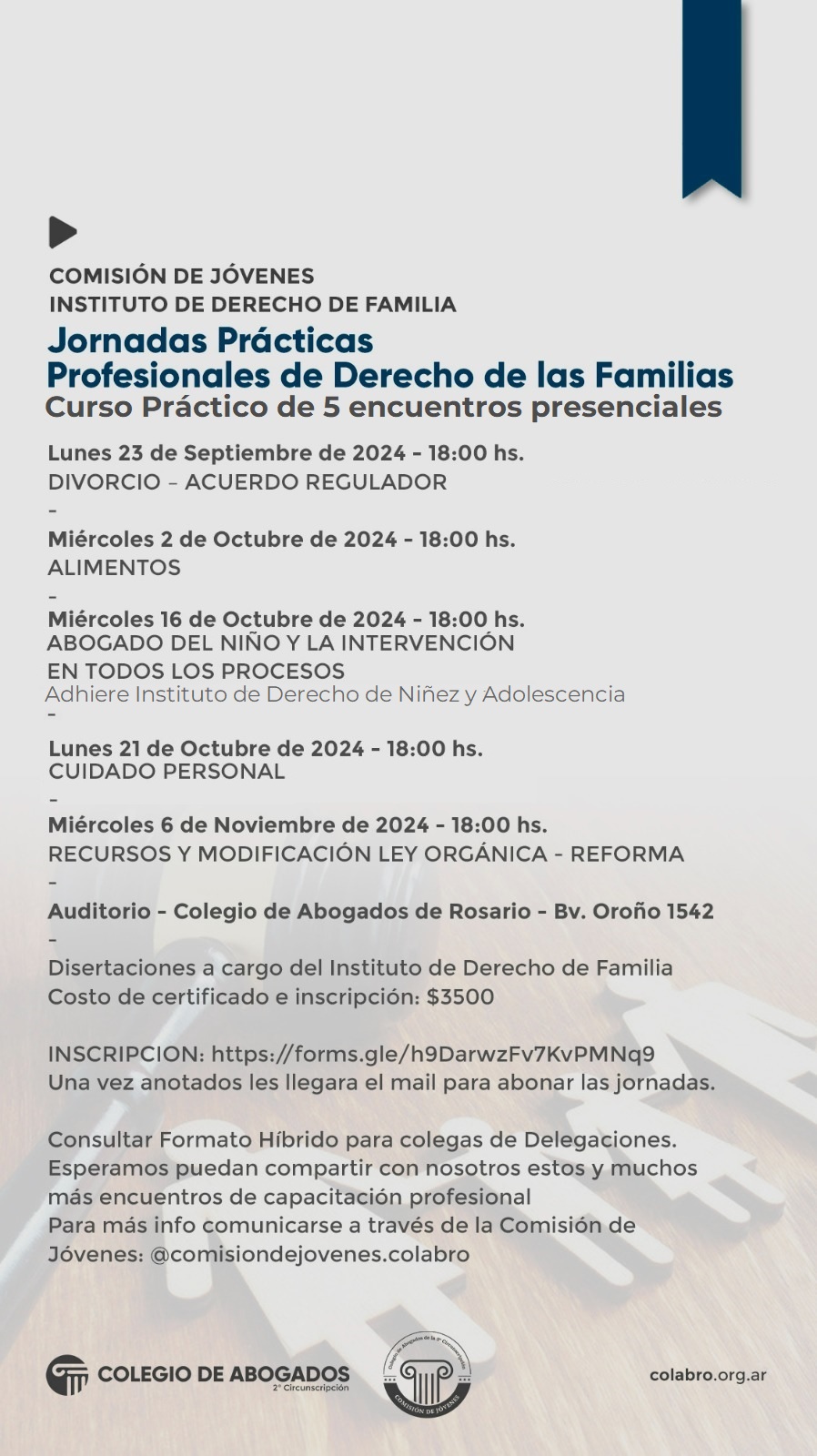 Jornadas Prácticas Profesionales de Derecho de las Familias - 23/09/2024 - 02/10/2024 - 16/10/2024 - 21/10/2024 - 06/11/2024